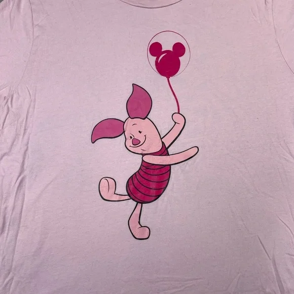 Disney Winnie The Pooh Piglet Short Sleeve Tee Shirt Women's XL - Picture 2 of 9